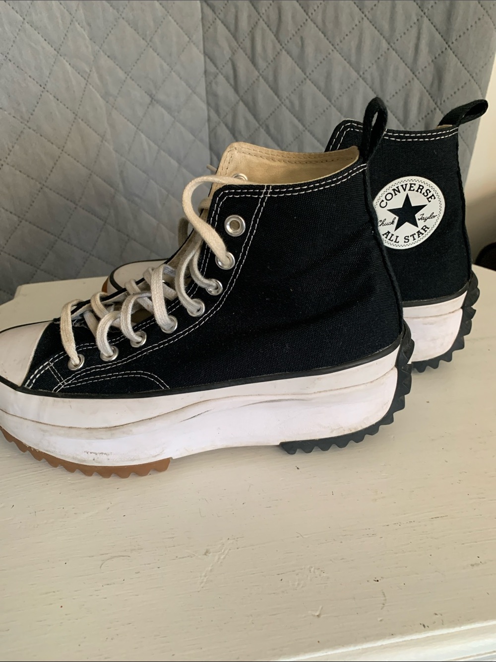 #554 Converse Black High-Top Platform Run Star Hike Sneakers